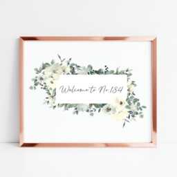 Personalised Welcome Home Print Floral Watercolour Wall Art - Unframed - thumbnail 2