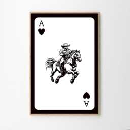 Western Cowboy Playing Card Art Canvas Poster, Trendy Wall Art, Aesthetic Decor, Retro Home Printed Gift - thumbnail 2