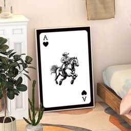 Western Cowboy Playing Card Art Canvas Poster, Trendy Wall Art, Aesthetic Decor, Retro Home Printed Gift - thumbnail 3