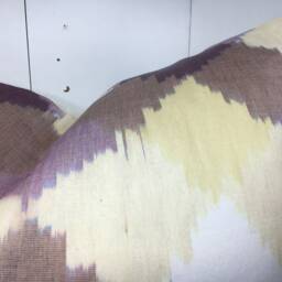 Silk Ikat Pillow Cover 24x24, Handwoven Decorative Cushion - thumbnail 3