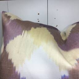 Silk Ikat Pillow Cover 24x24, Handwoven Decorative Cushion - thumbnail 2