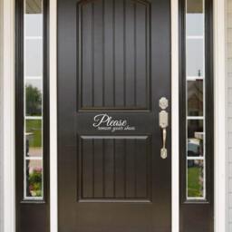 Please Remove Your Shoes Cursive Front Door - Entryway Or Wall Vinyl Decal Sticker - Great Gift Idea/Home Decor - thumbnail 2
