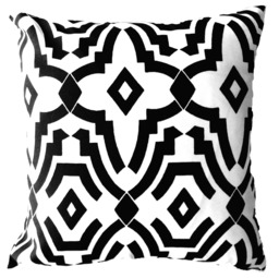 Outdoor Pillows Indoor Custom Cover Size Include 16x16, 18x18 - Shades Of Black & White Modern Geometric Block Print Quatrefoil Tribal - thumbnail 1