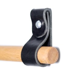 Leather Curtain Holdback, Curtain Rod Bracket As Window Treatments, Minimalist Decor - thumbnail 3