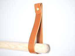 Leather Curtain Holdback, Curtain Rod Bracket As Window Treatments, Minimalist Decor - thumbnail 1