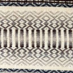 Woven Wool Wall Hanging Rustic Cabin Decor, Brown & White Art - thumbnail 3