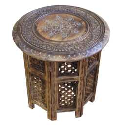 Damodar Large Side Table With Hand Carved Detail - thumbnail 4