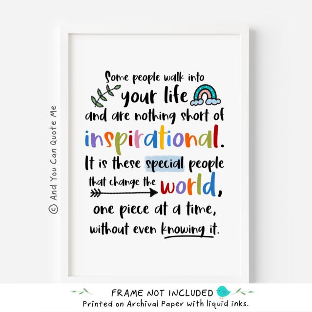 Inspirational Person, Boss Gift, Mentor Tutor Teacher Present, Office Print, Staffroom Wall Art, Quote A4 Unframed - image 1