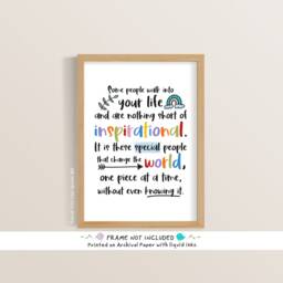 Inspirational Person, Boss Gift, Mentor Tutor Teacher Present, Office Print, Staffroom Wall Art, Quote A4 Unframed - thumbnail 3