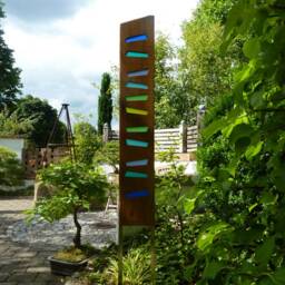 Wood & Glass Garden Sculpture - thumbnail 3