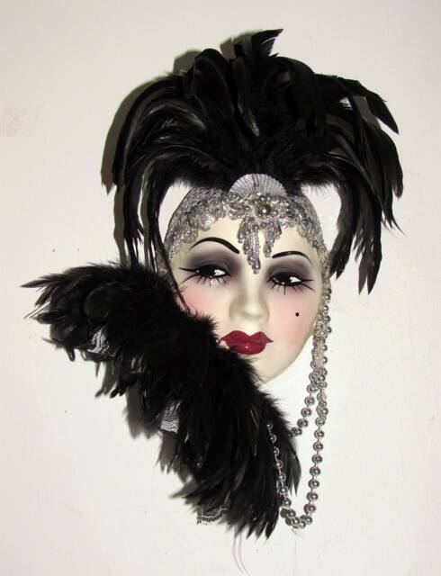 Unique Creations Lady Larger Face Mask, Wall Decor , Hanging - New in Box - image 1