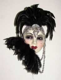 Unique Creations Lady Larger Face Mask, Wall Decor , Hanging - New in Box - thumbnail 3