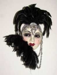 Unique Creations Lady Larger Face Mask, Wall Decor , Hanging - New in Box - thumbnail 2