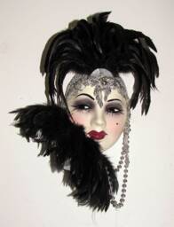 Unique Creations Lady Larger Face Mask, Wall Decor , Hanging - New in Box - thumbnail 1