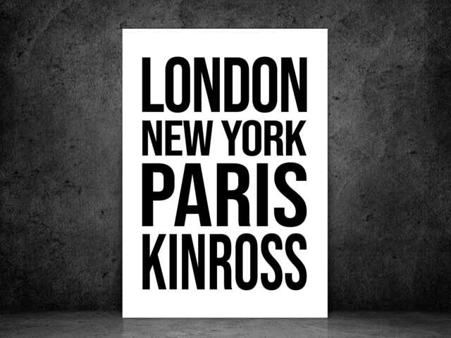 Kinross Iconic Bold Town Scotland Print Poster - Gift Bespoke A5 A4 A3 Framed Or Unframed - image 1