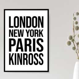 Kinross Iconic Bold Town Scotland Print Poster - Gift Bespoke A5 A4 A3 Framed Or Unframed - thumbnail 2