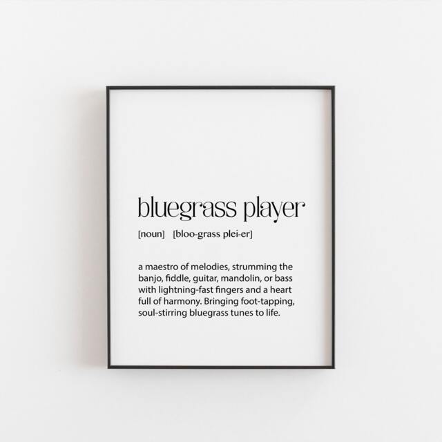The Bluegrass Player Gift Print Wall Art For A Musician, Room Music Lovers, Birthday Gifts Banjo Or Fiddle - image 1
