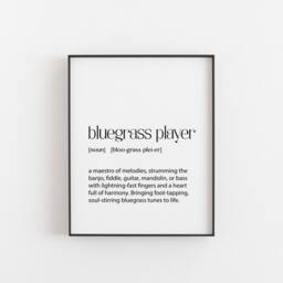 The Bluegrass Player Gift Print Wall Art For A Musician, Room Music Lovers, Birthday Gifts Banjo Or Fiddle - thumbnail 1