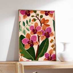 Orchid Poster, Botanical Wall Art, Floral Print, Flower Nature Art Elegant Decor, Gift Artwork - thumbnail 2