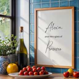 Alexa, Pour Me A Glass Of Prosecco - Fun Print Kitchen Wall Art Home Office Decor Bar Accessory Quote Poster Unframed - thumbnail 2