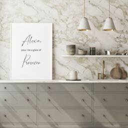 Alexa, Pour Me A Glass Of Prosecco - Fun Print Kitchen Wall Art Home Office Decor Bar Accessory Quote Poster Unframed - thumbnail 3