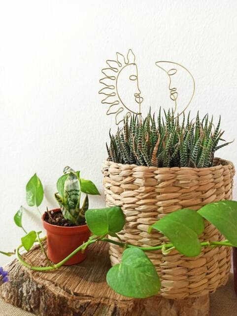 Sun & Moon Plant Trellis For Indoor Plant/Wire Trellis /Plant Stake Support/ Home Decor/ Decor Air Holder Boho - image 1