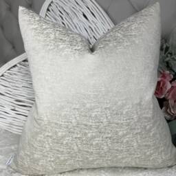 Textured Ivory Cushion Cover John Lewis Designer Fabric Champagne Plain Pillow Case Double-Sided Handmade in UK - thumbnail 2