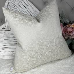 Textured Ivory Cushion Cover John Lewis Designer Fabric Champagne Plain Pillow Case Double-Sided Handmade in UK - thumbnail 3