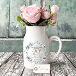 Personalised Wedding Anniversary Cushion, Gift 20 20Th Anniversary Cushion, Add Any Years Silver Golden Ruby China - thumbnail 3
