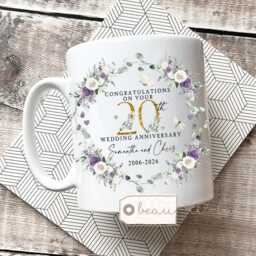 Personalised Wedding Anniversary Cushion, Gift 20 20Th Anniversary Cushion, Add Any Years Silver Golden Ruby China - thumbnail 4
