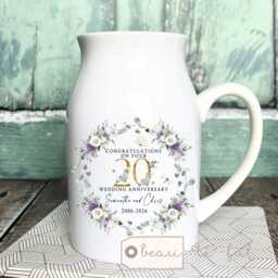 Personalised Wedding Anniversary Cushion, Gift 20 20Th Anniversary Cushion, Add Any Years Silver Golden Ruby China - thumbnail 2