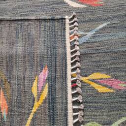 Minimalist Kilim Rug, Handmade Artisan Afghan Moroccan Persian Swedish Scandinavian Multicolour Flatweave Natural Wool Rug 200x160 cm - thumbnail 3