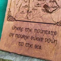 Fantasy Style Wooden Map Of Mourne Mountains Poster Northern Ireland Wood Burning Pyrography Rustic Gift Handmade Home Decor Irish - thumbnail 3
