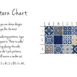 Blue Portuguese Tile Stickers, Pack Of 24, Lisbon Decals, Removable, Traditional, Ornamental, Ethnic, Peel & Stick #22T - thumbnail 2