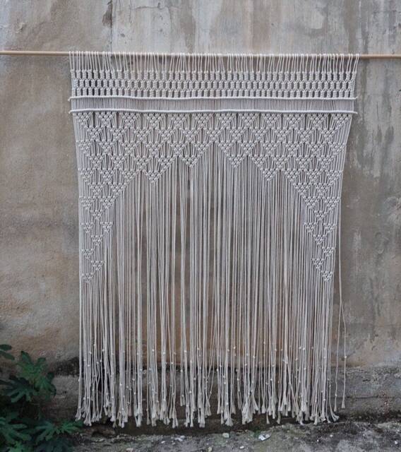 Macrame Curtain, Wedding Decor, Large Wall Hanging, Headboard, Home Decor Tapestry, Boho Textile Art - image 1