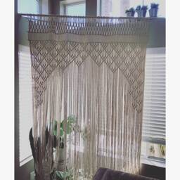 Macrame Curtain, Wedding Decor, Large Wall Hanging, Headboard, Home Decor Tapestry, Boho Textile Art - thumbnail 2