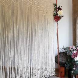 Macrame Curtain, Wedding Decor, Large Wall Hanging, Headboard, Home Decor Tapestry, Boho Textile Art - thumbnail 4