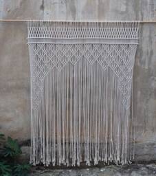 Macrame Curtain, Wedding Decor, Large Wall Hanging, Headboard, Home Decor Tapestry, Boho Textile Art - thumbnail 1