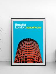Brutalist London Space House Art Print Giclee Architecture Poster - thumbnail 1