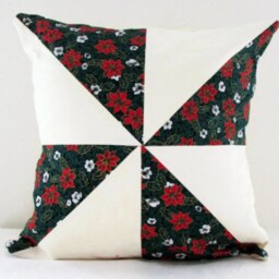 Christmas Patchwork Cushion - Christmas Pillow Cover Seasonal Green Decor Holiday Xmas - thumbnail 3