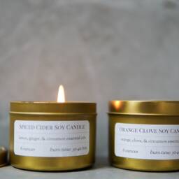 Orange Clove Soy Candle, Holiday Fall Housewarming Gift, Aromatherapy Vegan Spiced Yummy - thumbnail 2