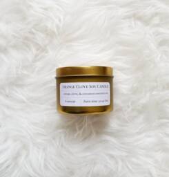 Orange Clove Soy Candle, Holiday Fall Housewarming Gift, Aromatherapy Vegan Spiced Yummy - thumbnail 1