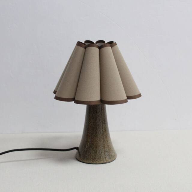 Handmade Brown Fabric & Ceramic Table Lamp-116# - image 1