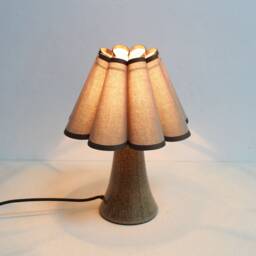 Handmade Brown Fabric & Ceramic Table Lamp-116# - thumbnail 4
