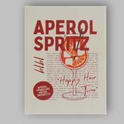 Modern Aperol Spritz Cocktail Typography Kitchen Poster Canvas Wall Art Print Decor Picture Ready To Hang - thumbnail 1