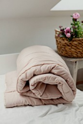 Pink Wool Comforter Extra Warm Twin Duvet, Farmhouse Decor - Us Duty Paid