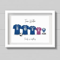 Football Gift For Dad, Family Football Shirt Print, Personalised Team, Birthday Or Christmas Gift Daddy - thumbnail 3