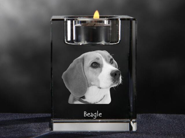 Beagle, Crystal Candlestick With Dog, Souvenir, Decoration, Limited Edition, Collection - image 1
