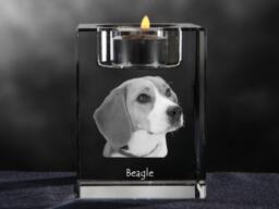 Beagle, Crystal Candlestick With Dog, Souvenir, Decoration, Limited Edition, Collection - thumbnail 1