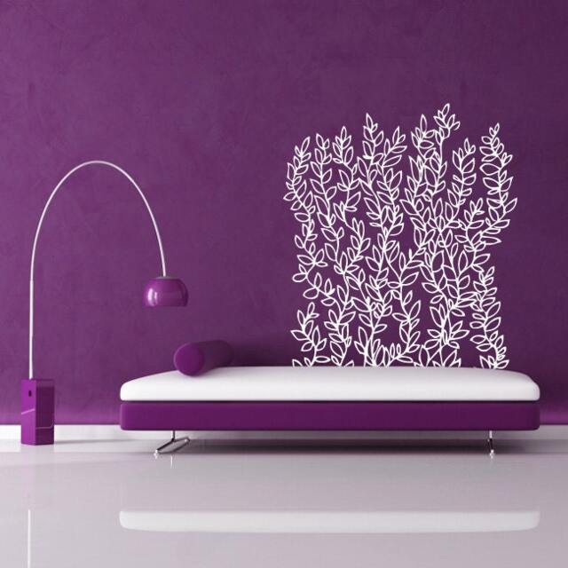 Wall Decal Leaf Wall, Plant Wall Sticker, Vinyl Stencil, Decoration, Floral Sticker - image 1